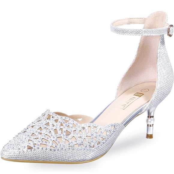 Shoes - Women's Sequins Low Kitten Heels
